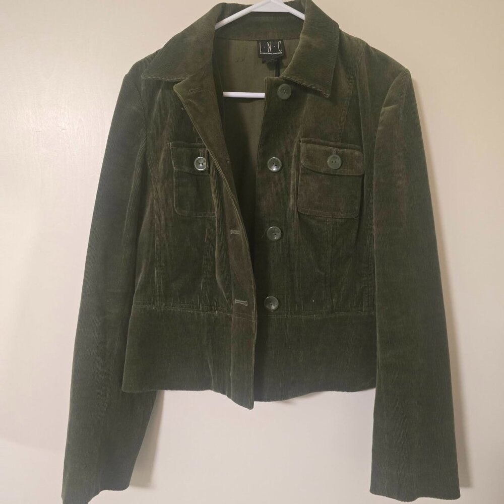 INC Green Corduroy Blazer